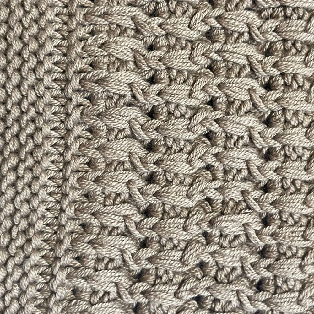CAbi Womens Infinity Scarf One Size Beige Knit Faux Fur Trim